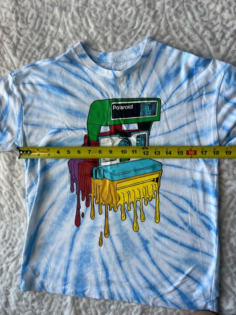 Polaroid Blue Tie-Dye Drip T-Shirt  | Youth XL - Picture 9 of 9